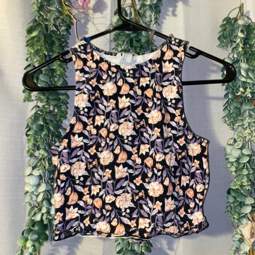 purple floral top